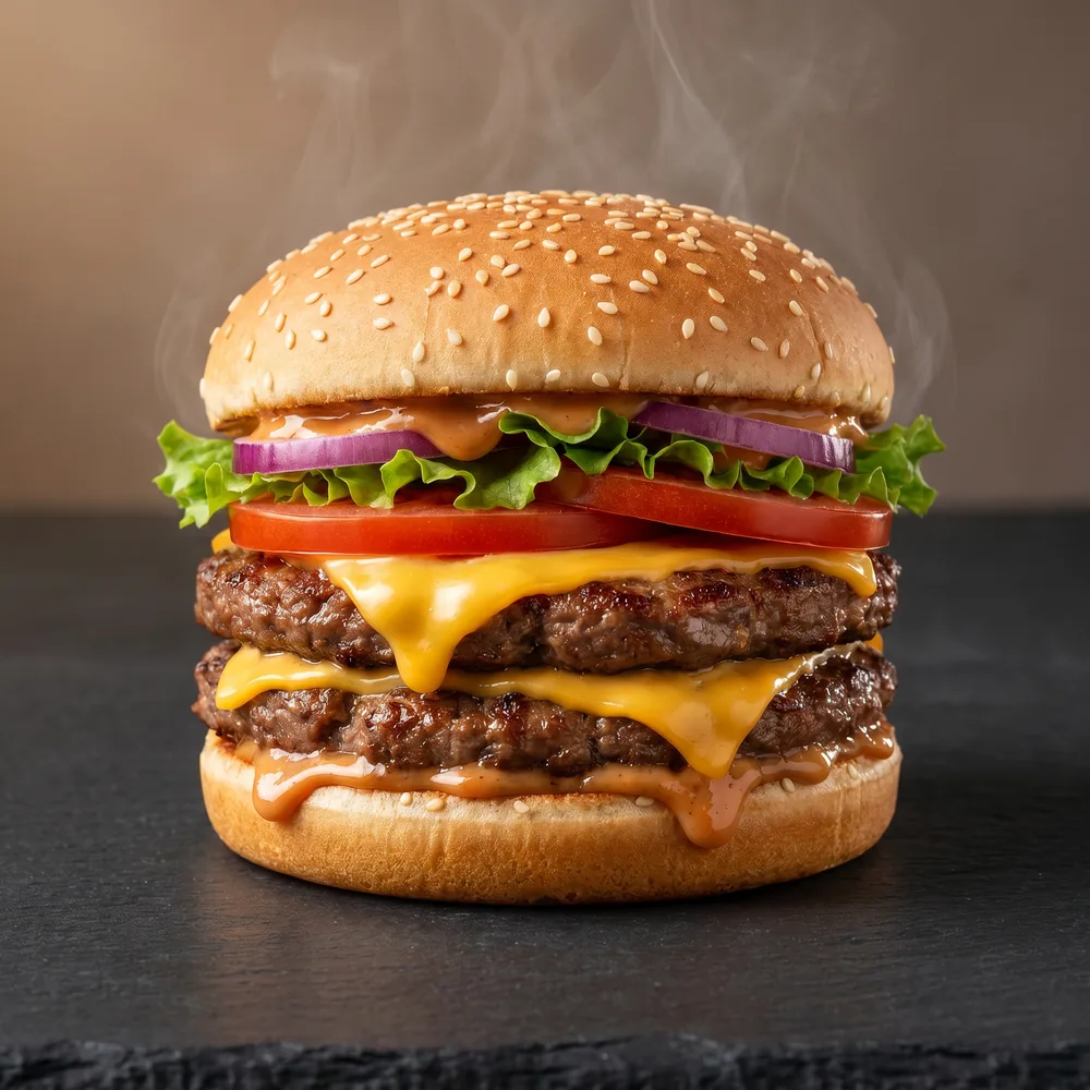 MJ Double burgeri — ikkita mol kotleti